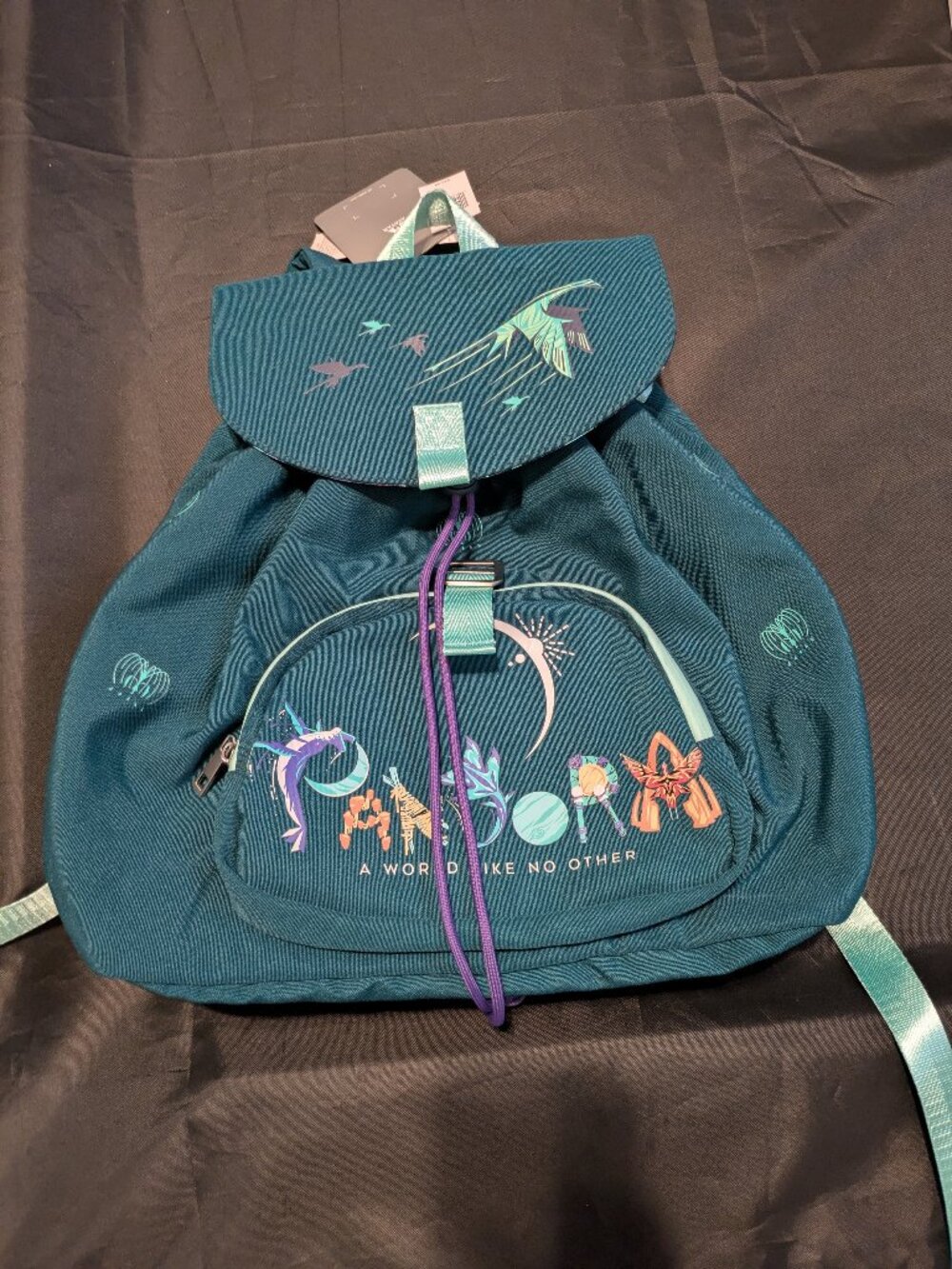 Avatar Pandora Teal and Purple Canvas Cinch Knapsack Backpack Brand New With Tag